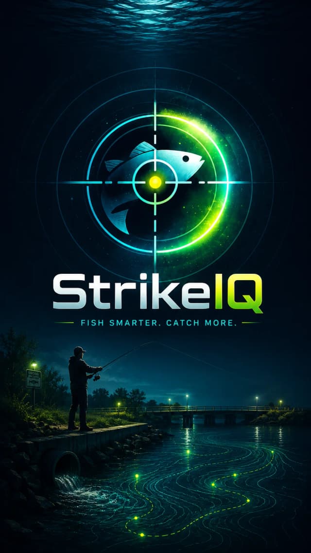 StrikeIQ fishing forecast heatmap feature graphic